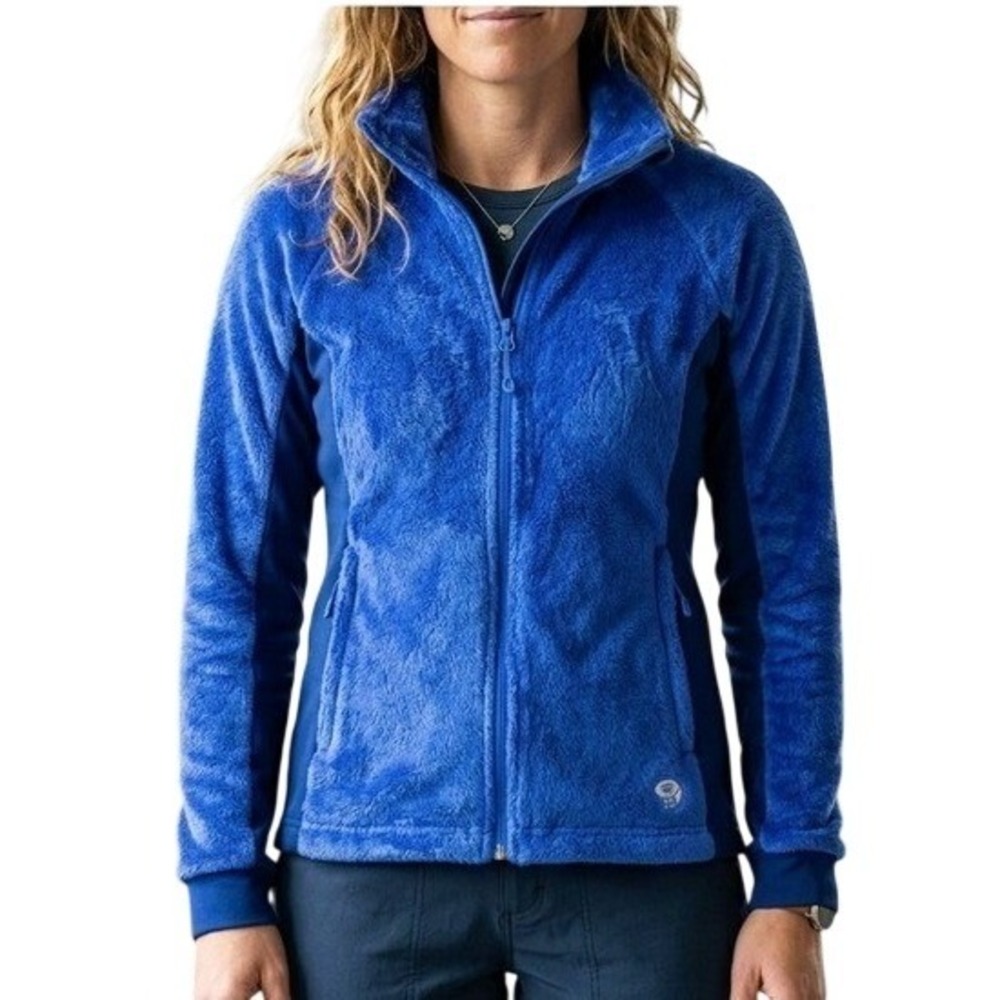 Mountain Hardwear Monkey Woman Fleece Jacket Blue Full Zip Mock Neck Womens XS